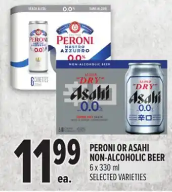 Metro PERONI OR ASAHI NON-ALCOHOLIC BEER offer