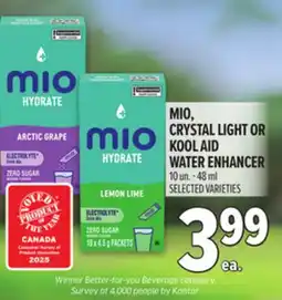 Metro MIO, CRYSTAL LIGHT OR KOOL AID WATER ENHANCER offer
