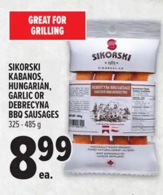 Metro SIKORSKI KABANOS, HUNGARIAN, GARLIC OR DEBRECYNA BBQ SAUSAGES offer