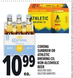 Metro CORONA SUNBREW OR ATHLETIC BREWING CO. NON-ALCOHOLIC BEER offer