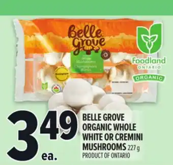 Metro BELLE GROVE ORGANIC WHOLE WHITE OR CREMINI MUSHROOMS offer