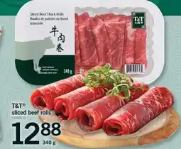 Fortinos T & T SLICED BEEF ROLLS, 340 G offer