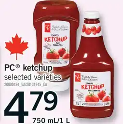 Fortinos PC KETCHUP, 750 ML/1 L offer