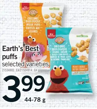 Fortinos EARTH'S BEST PUFFS, 44-78 G offer