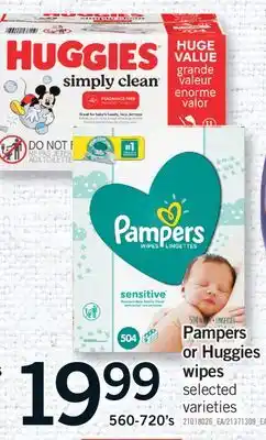 Fortinos PAMPERS OR HUGGIES WIPES, 560-720'S offer