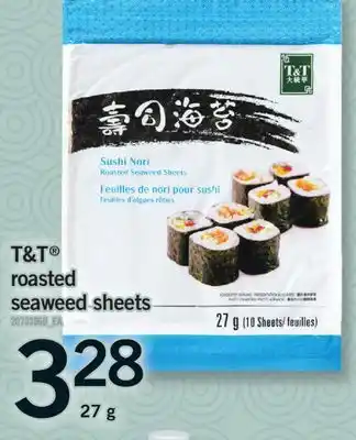 Fortinos T&T ROASTED SEAWEED SHEETS, 27 G offer