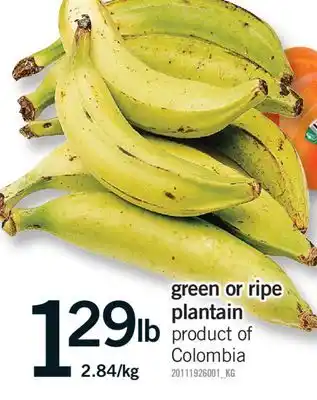 Fortinos GREEN OR RIPE PLANTAIN offer