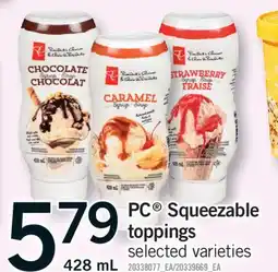 Fortinos PC SQUEEZABLE TOPPINGS, 428 mL offer