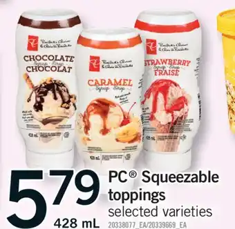 Fortinos PC SQUEEZABLE TOPPINGS, 428 mL offer