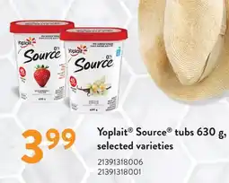 Fortinos YOPLAIT SOURCE TUBS, 630 G offer