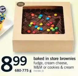 Fortinos BAKED IN STORE BROWNIES, 680-775 G offer