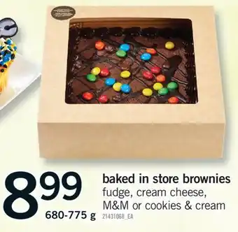 Fortinos BAKED IN STORE BROWNIES, 680-775 G offer