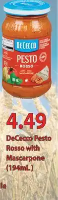 Fortinos DECECCO PESTO ROSSO WITH MASCARPONE, (194ML) offer