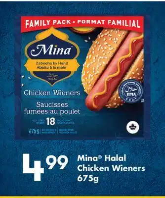Fortinos MINA HALAL CHICKEN WIENERS, 675G offer