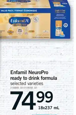 Fortinos ENFAMIL NEUROPRO READY TO DRINK FORMULA, 18X237 ML offer