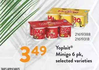 Fortinos YOPLAIT MINIGO, 6 PK offer
