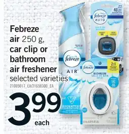 Fortinos FEBREZE AIR, 250 G, CAR CLIP OR BATHROOM AIR FRESHENER offer