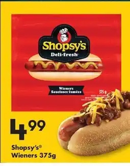 Fortinos SHOPSY'S WIENERS, 375G offer