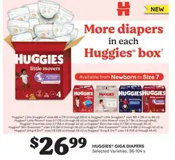 Fortinos HUGGIES GIGA DIAPERS, 36-104'S offer
