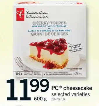 Fortinos PC CHEESECAKE, 600 g offer