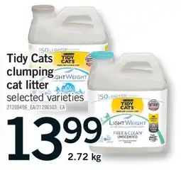 Fortinos TIDY CATS CLUMPING CAT LITTER, 2.72 KG offer