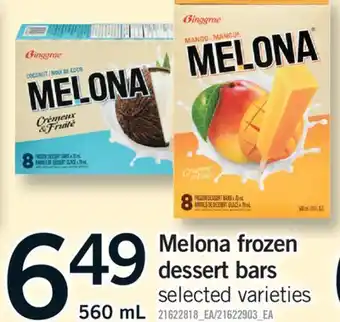 Fortinos MELONA FROZEN DESSERT BARS, 560 ML offer