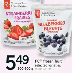 Fortinos PC FROZEN FRUIT, 300-600 g offer