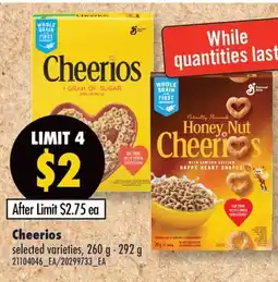 Fortinos CHEERIOS, 260 G - 292 G offer