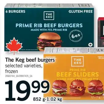 Fortinos THE KEG BEEF BURGERS, 852 g-1.02 KG offer