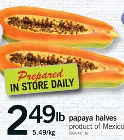 Fortinos PAPAYA HALVES offer