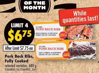 Fortinos PORK BACK RIBS, FULLY COOKED, 680 G offer