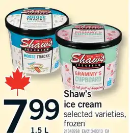 Fortinos SHAW'S ICE CREAM, 1.5 L offer