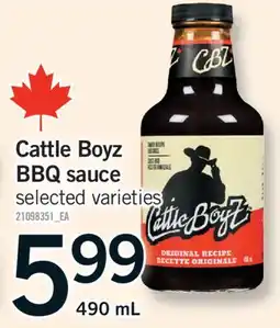 Fortinos CATTLE BOYZ BBQ SAUCE, 490 ML offer