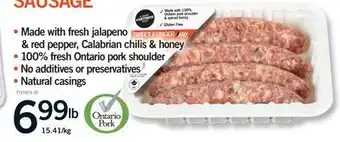 Fortinos SWEET STINGER SAUSAGE offer
