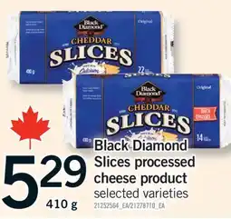 Fortinos BLACK DIAMOND SLICES PROCESSED CHEESE PRODUCT, 410 G offer
