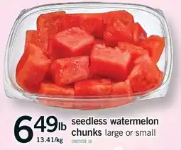 Fortinos SEEDLESS WATERMELON CHUNKS offer