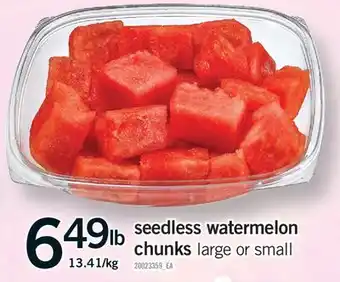 Fortinos SEEDLESS WATERMELON CHUNKS offer