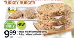 Fortinos CARAMELIZED ONION & PARSLEY TURKEY BURGER offer