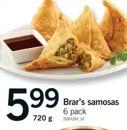 Fortinos BRAR'S SAMOSAS, 6 PACK, 720 G offer