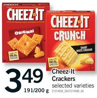 Fortinos CHEEZ-IT CRACKERS, 191/200 G offer