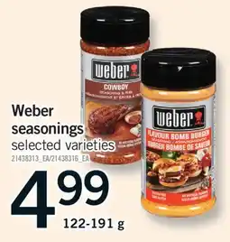 Fortinos WEBER SEASONINGS, 122-191 G offer