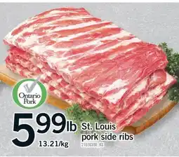 Fortinos ST. LOUIS PORK SIDE RIBS offer