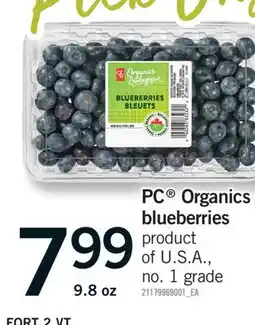 Fortinos PC ORGANICS BLUEBERRIES, 9.8 OZ offer