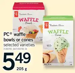 Fortinos PC WAFFLE BOWLS OR CONES, 205 G offer