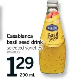 Fortinos CASABLANCA BASIL SEED DRINK, 290 mL offer
