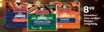 Fortinos SCHNEIDERS JUICY JUMBOS WIENERS, 375G-450G offer