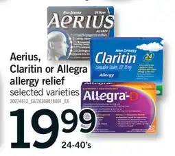 Fortinos AERIUS, CLARITIN OR ALLEGRA RELIEF, 24-40'S offer