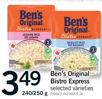 Fortinos BEN'S ORIGINAL BISTRO EXPRESS, 240/250 G offer