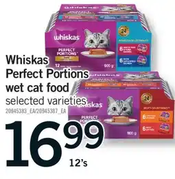 Fortinos WHISKAS PERFECT PORTIONS WET CAT FOOD, 12'S offer