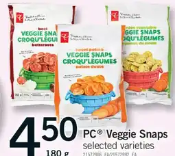 Fortinos PC VEGGIE SNAPS, 180 g offer